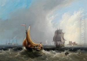 Vessels Off Calshot Castle by Frederick Calvert