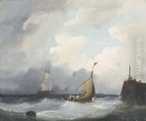 Shipping Off The Coast by Frederick Calvert