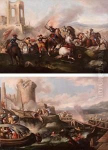 Battaglia Nei Pressi Di Una Fortificazione