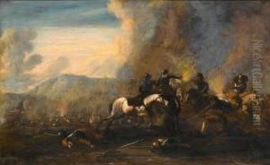 A Cavalry Battle by Antonio Calza