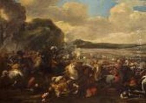 A Battle Scene Between Christians And Turks
