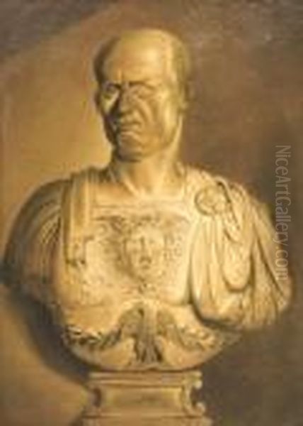 Buste D'un General Romain Sur
Son Socle,cuirasse Ornee D'une Tete De Meduse Et D'un Aigle - view 1