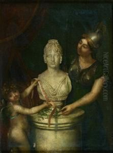 Minerve Et Cupidon Rendant Hommage Au Buste De Josephine De Beauharnais
