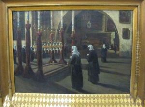 Interieur D'eglise A Jerusalem by Louis Gustave Cambier