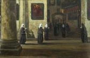 Procession De Religieuses Au Saint Sepulcre, Jerusalem