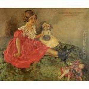 Bambina Con Giocattoli Di Pezza by Paul Glauco Cambon