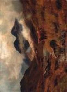 Highland Cattle In A Mountainous Landscape by Duncan Cameron