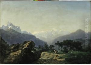 "paesaggio Montano" 1860 Circa by Giuseppe Camino