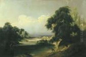 Paesaggio Fluviale Con Lavandaie