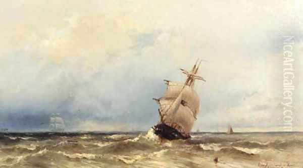 Shipping on a rough sea - view 1