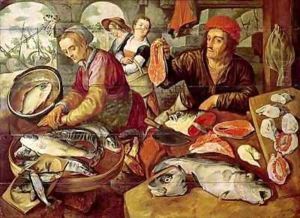 The Fish Market by Joachim Bueckelaer