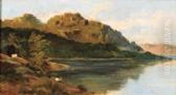 Paesaggio Lacustre Con Pescatore - view 1