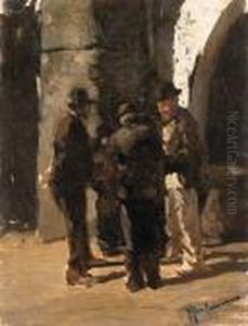 I Vecchietti Di Via San Basilio by Michele Cammarano