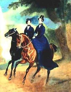 Portrait of Empress Alexandra Fyodorovna with her daughter by Karl Pavlovich Briulloff