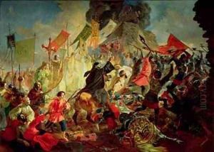 King Stephan IV Batory besieging Pskov in 1581 by Karl Pavlovich Briulloff