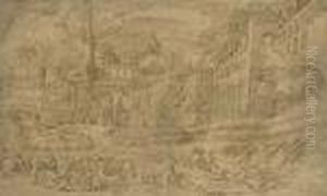A Deluge In A Walled City: The Great Flood (?) by Domenico Campagnola