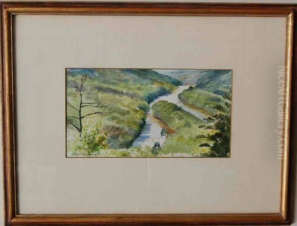 Flint River Watercolor Painting - view 1