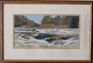 White Water- The Amicalola, Some Water Damage Mostly On Matt by J. Alan Campbell