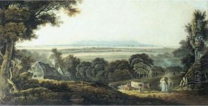 View Of Dublin Bay And Harbour From Stillorgan by John Henry Campbell