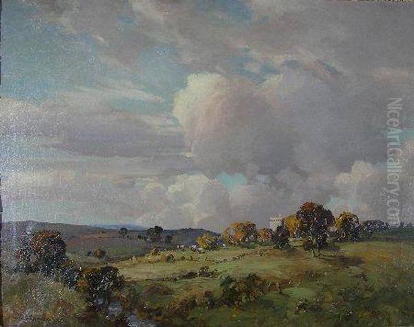 Landscape With A Castle And Cattle Grazing - view 1
