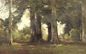 A forest by Theophile Emile Achille De Bock