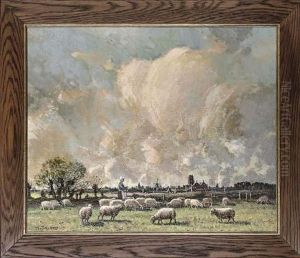 Tending The Flock, Damme Near Bruges by Thomas, of Pall Mall Butler