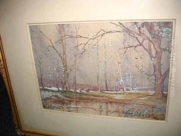 Sheep In A Winter Landscape - view 1