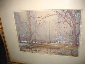 Sheep In A Winter Landscape by Thomas, of Pall Mall Butler