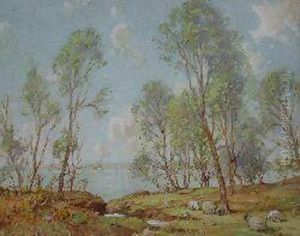 Sheep Grazing By An Estuary by Thomas, of Pall Mall Butler
