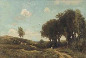 Crossing the heath by Theophile Emile Achille De Bock