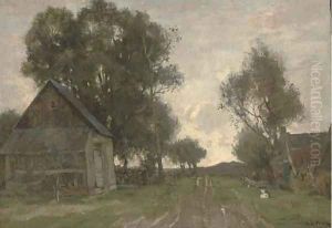 Farm buildings, the end of the day Farm buildings, the end of the day