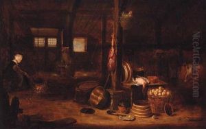 The Interior Of A Cottage by Govert Dircksz. Camphuysen