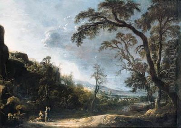 Tobias And The Angel In An Extensive Wooded, Mountainouslandscape - view 1