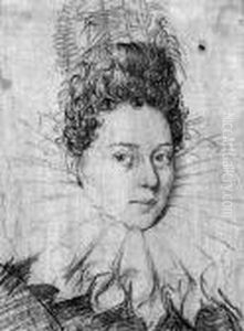 Portrait Of A Young Lady Wearing A Ruff And With An Elaboratecoiffe, Bust-length Portrait Of A Young Lady Wearing A Ruff And With An Elaboratecoiffe, Bust-length
