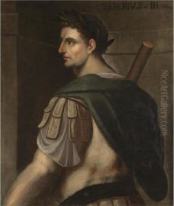 Portrait Of The Emperor 
Tiberius, Half-length Standing In Profile, Wearing A Laurel Wreath