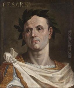 Portrait Of Julius Ceaser, Bust Length, Wearing A Toga And A Laurel Wreath