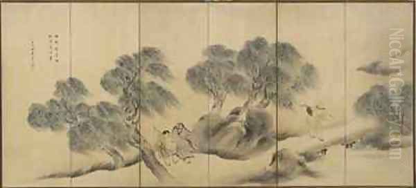 Clear Evening on a Willow Bank, Edo period - view 1