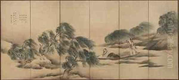 Fishing on a River after Rain, Edo period - view 1