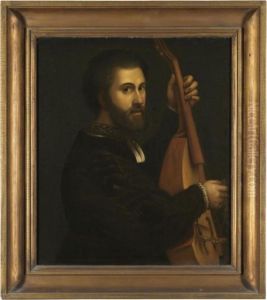 Portrait Of A Gentleman, Half-length, Playing A Lira Di Braccio