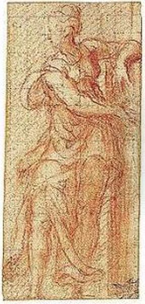 A Standing Female Figure, One Arm Resting On A Column (fortitude) - view 1