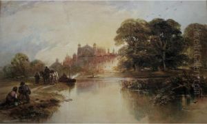 Eton College Chapel From The Thames by George Bryant Campion