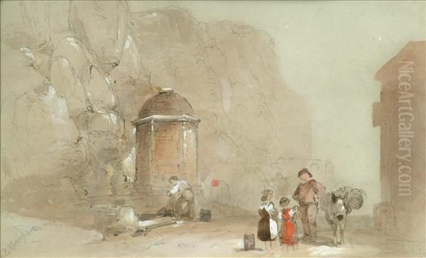 Attributed To George Bryant Campion Figures By A Well - view 1