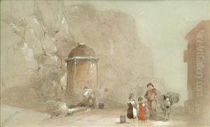 Attributed To George Bryant Campion Figures By A Well by George Bryant Campion