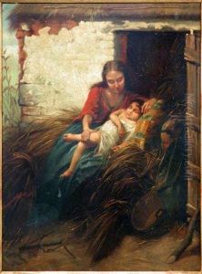 Mother And Her Sleeping Child