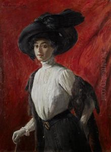 Ritratto Di Adelina Campriani, Figlia Dell'artista by Alceste Campriani