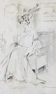 Donna Elegante Seduta In Poltrona