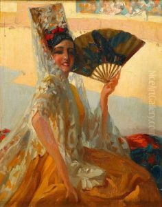 Una Maja En Los Toros by Gaspar Camps