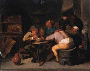 Boors smoking in an inn by Adriaen Brouwer