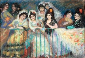 Majas En Un Balcon by Ricardo Canals y Llambi