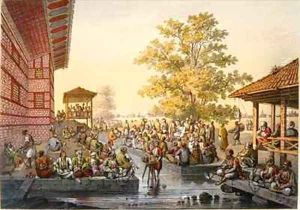 Scene in Bursa depicting a storyteller by Jean Brindesi